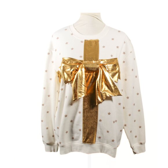 NWT Vinyl Icons Gold Bow & Star Sweatshirt – Women’s L, Cozy Holiday Style - Picture 2 of 7